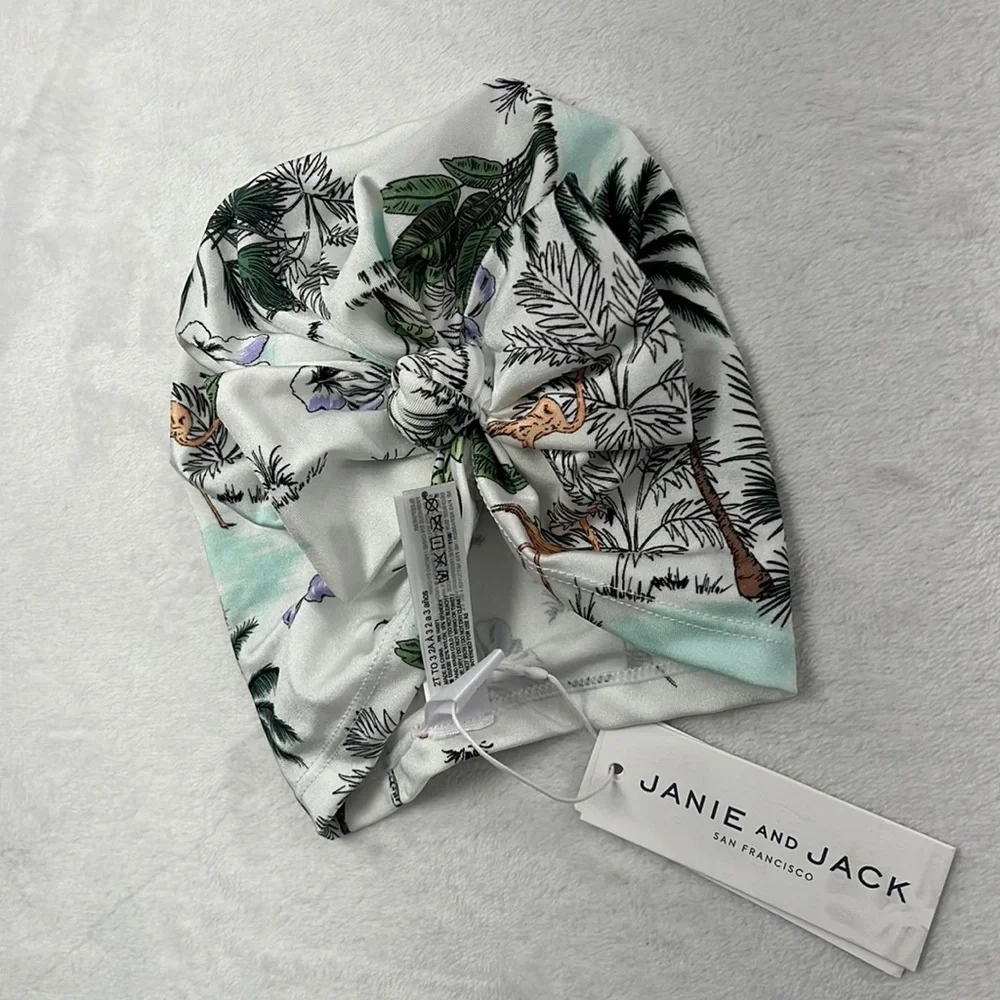 NWT‎ Janie & Jack 2-3 Years Bowtie G X Flamingo Swim Hat